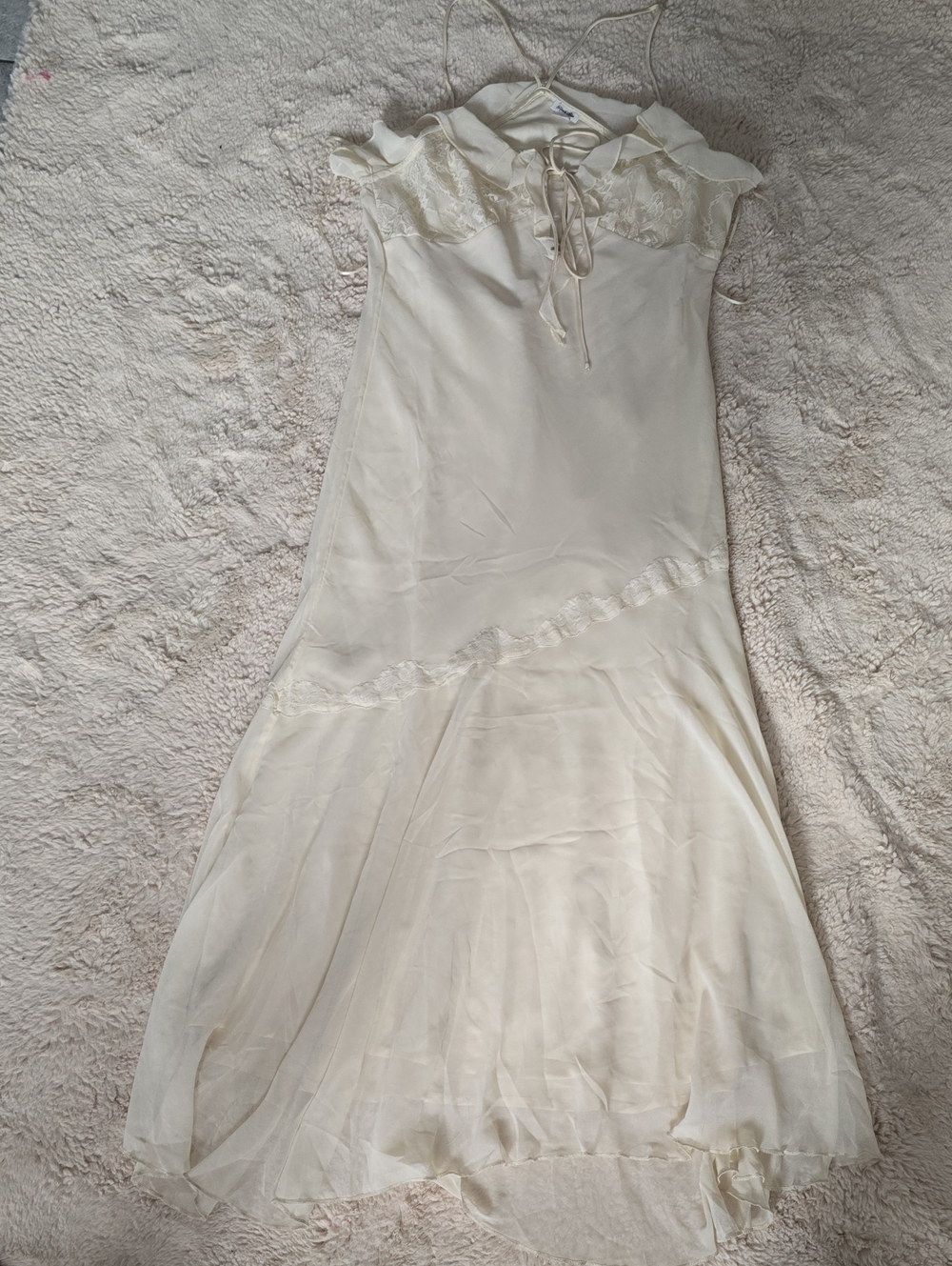 Kimchi Blue Cream Lace-Trim Maxi Dress
